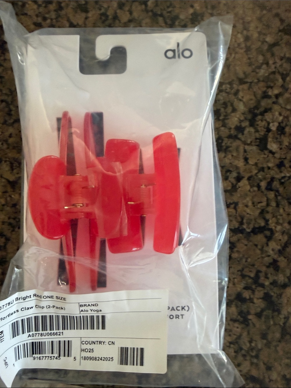 ALO Yoga Bright Red Hair Claw Clips (2-Pack)